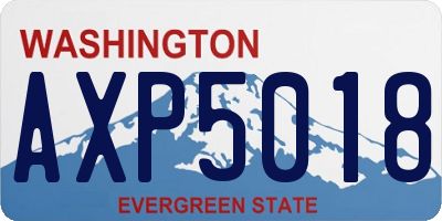WA license plate AXP5018