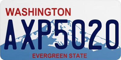 WA license plate AXP5020