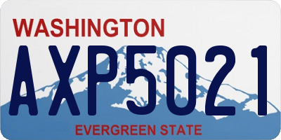 WA license plate AXP5021