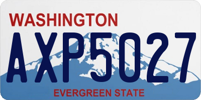 WA license plate AXP5027