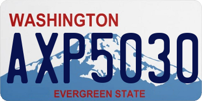 WA license plate AXP5030