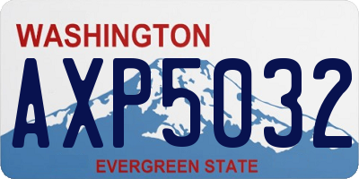 WA license plate AXP5032
