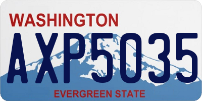 WA license plate AXP5035