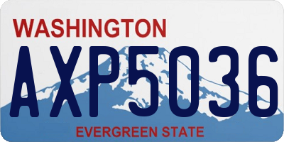 WA license plate AXP5036