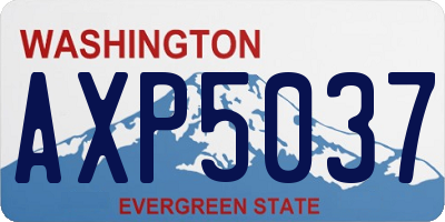WA license plate AXP5037