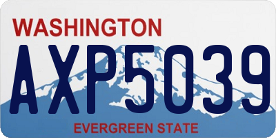 WA license plate AXP5039