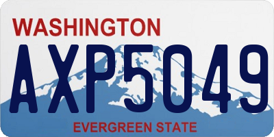 WA license plate AXP5049