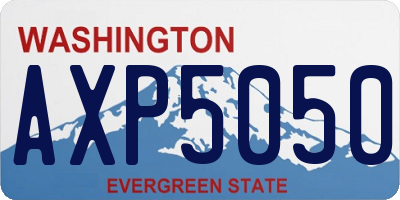 WA license plate AXP5050