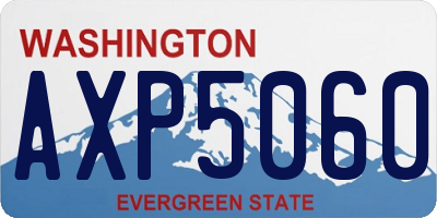 WA license plate AXP5060
