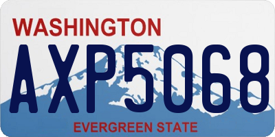 WA license plate AXP5068