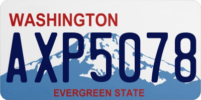 WA license plate AXP5078