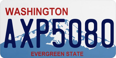 WA license plate AXP5080