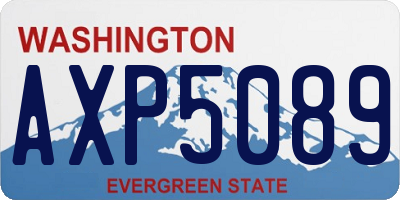 WA license plate AXP5089