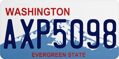 WA license plate AXP5098
