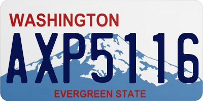WA license plate AXP5116