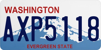 WA license plate AXP5118