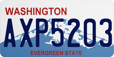 WA license plate AXP5203