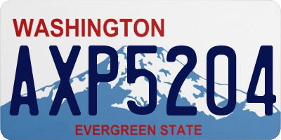WA license plate AXP5204