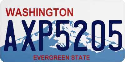 WA license plate AXP5205