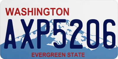 WA license plate AXP5206