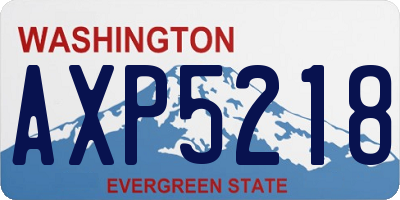 WA license plate AXP5218