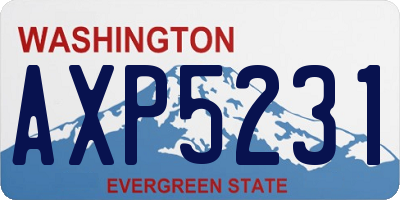 WA license plate AXP5231