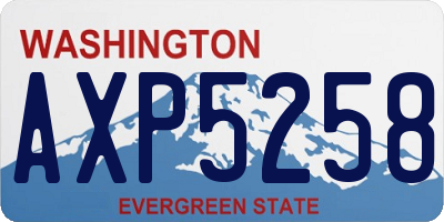 WA license plate AXP5258