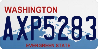 WA license plate AXP5283
