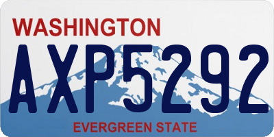 WA license plate AXP5292