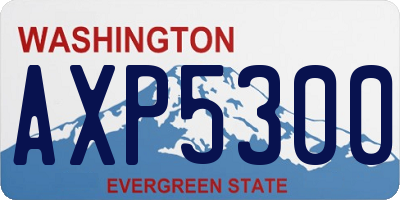 WA license plate AXP5300