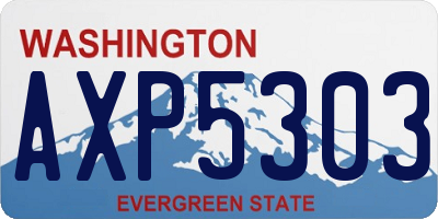 WA license plate AXP5303