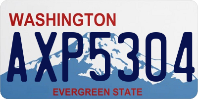 WA license plate AXP5304