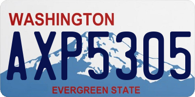 WA license plate AXP5305