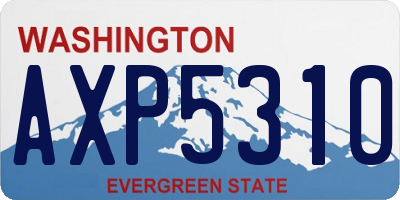 WA license plate AXP5310