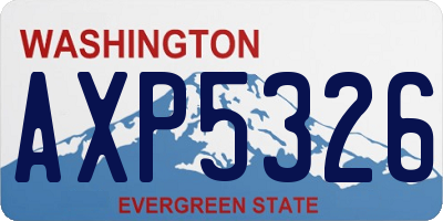 WA license plate AXP5326