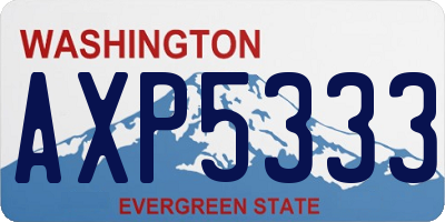 WA license plate AXP5333