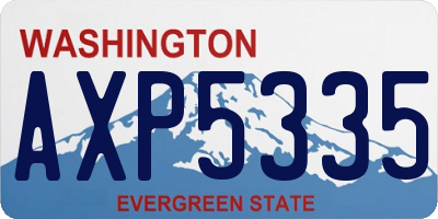 WA license plate AXP5335