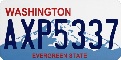 WA license plate AXP5337