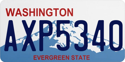 WA license plate AXP5340