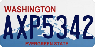 WA license plate AXP5342