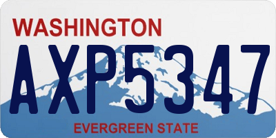 WA license plate AXP5347