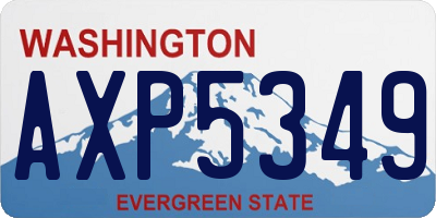 WA license plate AXP5349