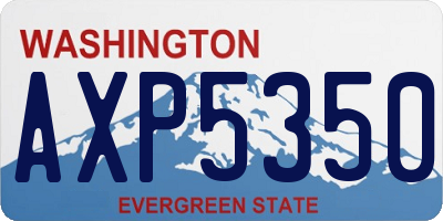 WA license plate AXP5350