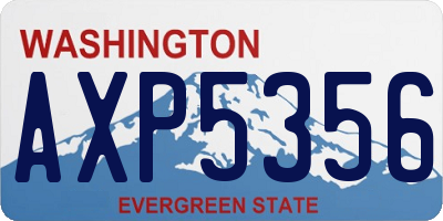 WA license plate AXP5356