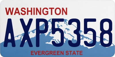 WA license plate AXP5358