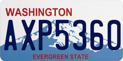 WA license plate AXP5360