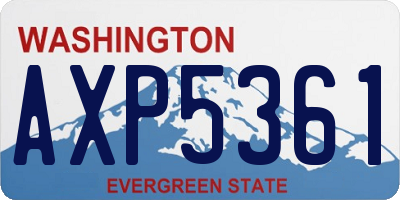 WA license plate AXP5361