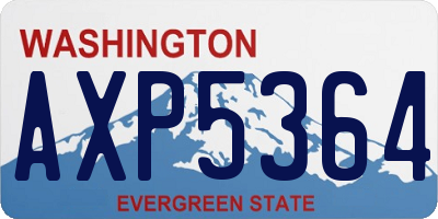 WA license plate AXP5364