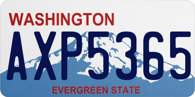 WA license plate AXP5365