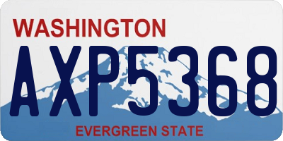 WA license plate AXP5368